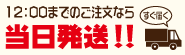 12時までの注文なら当日発送